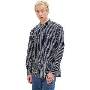 TOM TAILOR Denim Herr Skjorta 1034909, 31144 Navy Off White Stripe, S TOM TAILOR Denim Herr Skjorta 1034909, 31144 Navy Off White Stripe, S