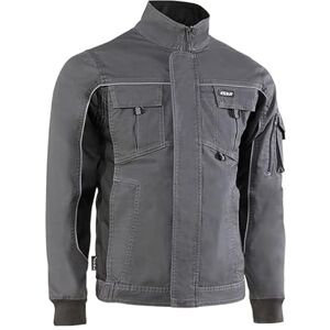 Juba Multi-Pocket Jacka 68% Bomull, 30% Polyester Och 2% Elastan, 260 G/M², Grå Med Svarta Detaljer, Storlek 3XL Juba Multi-Pocket Jacka 68% Bomull, 30% Polyester Och 2% Elastan, 260 G/M², Grå Med Svarta Detaljer, Storlek 3XL