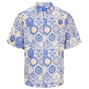 JACK & JONES skjorta för män, bred passform, skjorta, Bländande blå, M JACK & JONES skjorta för män, bred passform, skjorta, Bländande blå, M