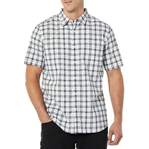 Amazon Essentials mäns Slim-Fit kortärmad poplin-skjorta, marinblå vit pläd, Large Amazon Essentials mäns Slim-Fit kortärmad poplin-skjorta, marinblå vit pläd, Large