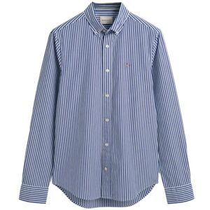 GANT Slim POPLIN randig skjorta för män, klassisk skjorta, collegeblå, standard, College Blue, M GANT Slim POPLIN randig skjorta för män, klassisk skjorta, collegeblå, standard, College Blue, M