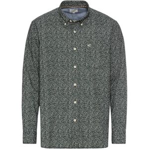 camel active Långärmad herrskjorta med minimalt tryck, grönvit, L camel active Långärmad herrskjorta med minimalt tryck, grönvit, L