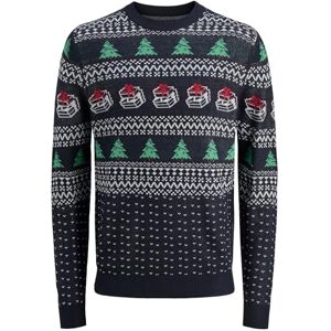 JACK & JONES Jjxmas Andrew stickad crew neck, Sky Captain, S JACK & JONES Jjxmas Andrew stickad crew neck, Sky Captain, S