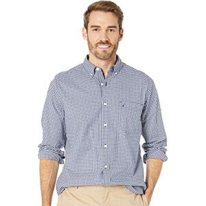 Nautica herr klassisk passform stretch gingham långärmad knapp-dun tröja Nautica herr klassisk passform stretch gingham långärmad knapp-dun tröja