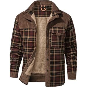 Mr.Stream utomhus vardaglig vintage långärmad rutig flanell button-down skjorta jacka, Kaffe, M Mr.Stream utomhus vardaglig vintage långärmad rutig flanell button-down skjorta jacka, Kaffe, M