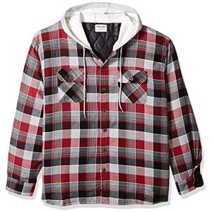 Wrangler Authentics långärmad quiltad flanellskjorta för män med huva, knapp-down skjorta, Cykling röd, S Wrangler Authentics långärmad quiltad flanellskjorta för män med huva, knapp-down skjorta, Cykling röd, S