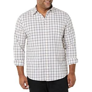 Amazon Essentials långärmad stretchpoplin-skjorta för män, rosa vit buffel pläd, X-Small Amazon Essentials långärmad stretchpoplin-skjorta för män, rosa vit buffel pläd, X-Small