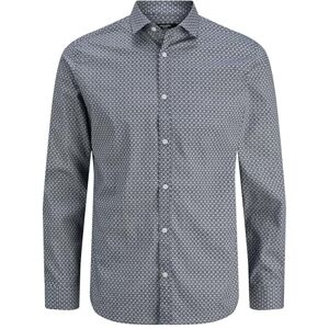 JACK & JONES Jprblablackpool Stretch AOP Ls Shirt Sn, marinblå blazer, S JACK & JONES Jprblablackpool Stretch AOP Ls Shirt Sn, marinblå blazer, S
