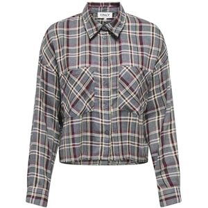 ONLY Onlriley Life Ls Short Check Shirt WVN, gargoyle, L ONLY Onlriley Life Ls Short Check Shirt WVN, gargoyle, L