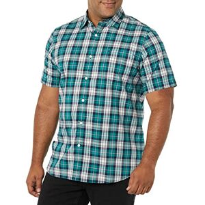 Amazon Essentials mäns Slim-Fit kortärmad poplin-skjorta, blågrön blå vit pläd, X-Large Amazon Essentials mäns Slim-Fit kortärmad poplin-skjorta, blågrön blå vit pläd, X-Large