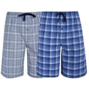 Hanes Herrars vävda rutiga 2-pack shorts, Blå och grå, 3XL Hanes Herrars vävda rutiga 2-pack shorts, Blå och grå, 3XL
