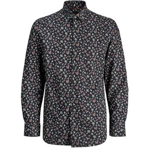 JACK & JONES Jprblayork Print Dobby L/S skjorta, svart, XL JACK & JONES Jprblayork Print Dobby L/S skjorta, svart, XL