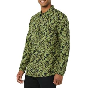 Amazon Essentials mäns standard-fit långärmad tvåficksbruksskjorta (tidigare Goodthreads), olivkamo tryck, medium lång Amazon Essentials mäns standard-fit långärmad tvåficksbruksskjorta (tidigare Goodthreads), olivkamo tryck, medium lång