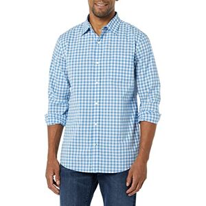 Amazon Essentials Herr långärmad smal passform stretch poplin skjorta, ljusblå vit gingham, medium Amazon Essentials Herr långärmad smal passform stretch poplin skjorta, ljusblå vit gingham, medium