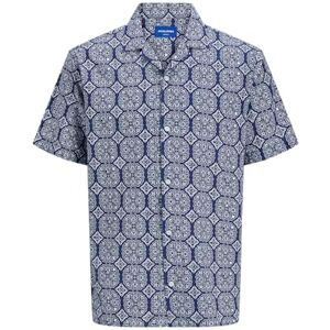 JACK & JONES Jorseersucker AOP skjorta Ss, Ocean Cavern, L JACK & JONES Jorseersucker AOP skjorta Ss, Ocean Cavern, L