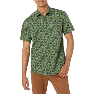 Amazon Essentials Men's Kortärmad tryckt skjorta normal passform, Olivgrön Blommor, S Amazon Essentials Men's Kortärmad tryckt skjorta normal passform, Olivgrön Blommor, S