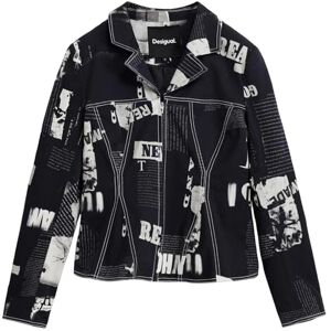 Desigual BLAZER_NEWSPAPER_B, 2006 Mörkgrå, XL, svart, XL Desigual BLAZER_NEWSPAPER_B, 2006 Mörkgrå, XL, svart, XL