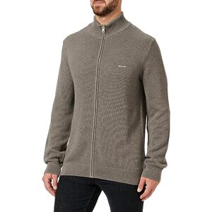 GANT Herr bomull piké dragkedja kofta, Mörkgrå melange 1, L GANT Herr bomull piké dragkedja kofta, Mörkgrå melange 1, L
