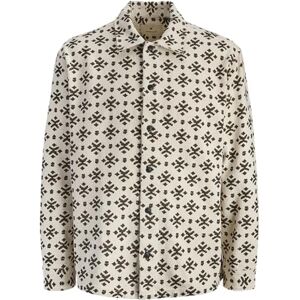 JACK & JONES Jprbluandy Print L/S Overshirt, Vit, S JACK & JONES Jprbluandy Print L/S Overshirt, Vit, S
