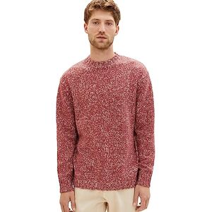 TOM TAILOR herr comfort fit mouliné stickad tröja, 32733-bordeaux röd fin struktur, XXL TOM TAILOR herr comfort fit mouliné stickad tröja, 32733-bordeaux röd fin struktur, XXL