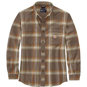 Carhartt Långärmad skjorta för män, flanell L/S rutig skjorta, Kastanj, L Carhartt Långärmad skjorta för män, flanell L/S rutig skjorta, Kastanj, L