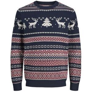 JACK & JONES Bestseller A/S Herr Jorsnowball Knit Crew Neck stickad tröja, marinblå blazer, L JACK & JONES Bestseller A/S Herr Jorsnowball Knit Crew Neck stickad tröja, marinblå blazer, L