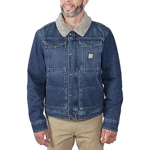 Carhartt Övergångsjacka för män, avslappnad passform, denim, sherpa-fodrad, bok, M Carhartt Övergångsjacka för män, avslappnad passform, denim, sherpa-fodrad, bok, M