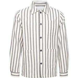 CASUAL FRIDAY Herr CFAugust 0077 LS Wide Striped Overshirt Jacka, 135304/Light Sand, M, 135304/ljus sand, M CASUAL FRIDAY Herr CFAugust 0077 LS Wide Striped Overshirt Jacka, 135304/Light Sand, M, 135304/ljus sand, M