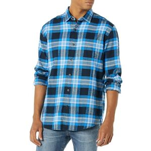 Amazon Essentials Men's Långärmad flanellskjorta (finns i Big & Tall), Svart Blå Grå Skotskrutig, XXL Amazon Essentials Men's Långärmad flanellskjorta (finns i Big & Tall), Svart Blå Grå Skotskrutig, XXL