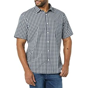 Amazon Essentials kortärmad stretch poplin skjorta för män (finns i stora och långa), marinblå vit Gingham, 3X-Large stor lång Amazon Essentials kortärmad stretch poplin skjorta för män (finns i stora och långa), marinblå vit Gingham, 3X-Large stor lång