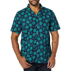 Amazon Essentials mäns Slim-Fit semesterskjorta, marinblå blågrön grön palmbladtryck, medium Amazon Essentials mäns Slim-Fit semesterskjorta, marinblå blågrön grön palmbladtryck, medium