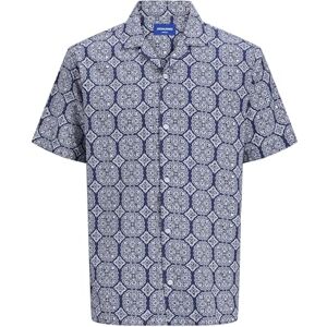 JACK & JONES Jorseersucker AOP Shirt Ss Pls, Ocean Cavern, 5XL JACK & JONES Jorseersucker AOP Shirt Ss Pls, Ocean Cavern, 5XL