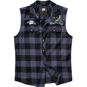 Brandit Ozzy rutig skjorta för män, ärmlös skjorta, Black_grey_ch, XXL Brandit Ozzy rutig skjorta för män, ärmlös skjorta, Black_grey_ch, XXL