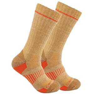 Carhartt Herr mellanvikt syntetisk-ullblandning strumpa 2-pack, khaki, stor Carhartt Herr mellanvikt syntetisk-ullblandning strumpa 2-pack, khaki, stor