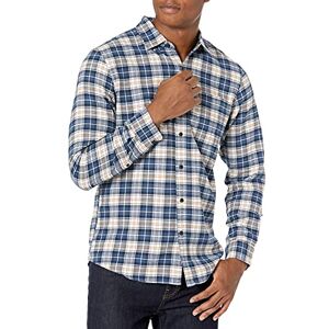Amazon Essentials Men's Långärmad rutig flanellskjorta smal passform (färger i begränsad upplaga), Blå Brun Rutig, XL Amazon Essentials Men's Långärmad rutig flanellskjorta smal passform (färger i begränsad upplaga), Blå Brun Rutig, XL