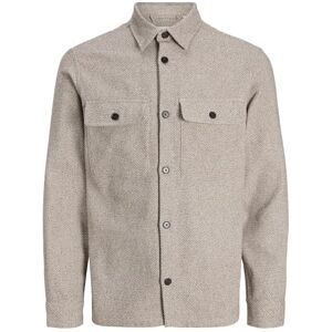 JACK & JONES Jprrayle Melange Solid L/S Overshirt Sn, Ermine, S JACK & JONES Jprrayle Melange Solid L/S Overshirt Sn, Ermine, S