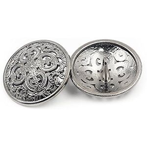 Bestowal 10PCS Clothes Button Retro Hollow Sewing Button Shank Round Shaped Metal Button Set for Men Women Blazer, Coat, Uniform, Shirt, Suit and Jacket (Silver, 20mm) Bestowal 10PCS Clothes Button Retro Hollow Sewing Button Shank Round Shaped Metal Button Set for Men Women Blazer, Coat, Uniform, Shirt, Suit and Jacket (Silver, 20mm)