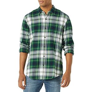 Amazon Essentials Men's Långärmad flanellskjorta (finns i Big & Tall), Grön Vit Rutig, XXL Amazon Essentials Men's Långärmad flanellskjorta (finns i Big & Tall), Grön Vit Rutig, XXL