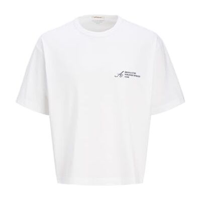JACK & JONES Jorcorfu Emb Tee Ss Crew Neck, Ljus vit, L JACK & JONES Jorcorfu Emb Tee Ss Crew Neck, Ljus vit, L
