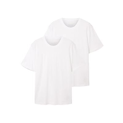 TOM TAILOR Herr Crewneck T-shirt i dubbelpack, 20 000-vit, 3XL TOM TAILOR Herr Crewneck T-shirt i dubbelpack, 20 000-vit, 3XL