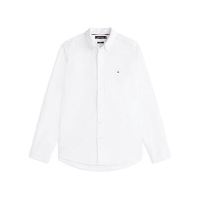 Tommy Hilfiger Core Flex Mw0mw39988 vanlig poplinskjorta L/S, vit (vit), S för män, Vit (vit vit), S Tommy Hilfiger Core Flex Mw0mw39988 vanlig poplinskjorta L/S, vit (vit), S för män, Vit (vit vit), S