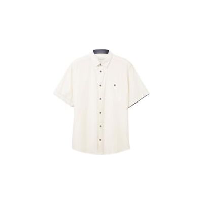 TOM TAILOR Kortärmad herrskjorta med bröstficka, 10338 – mjukt ljus beige, M TOM TAILOR Kortärmad herrskjorta med bröstficka, 10338 – mjukt ljus beige, M