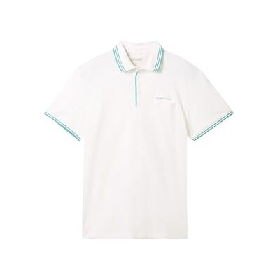 TOM TAILOR pikétröja för män, 20000 – vit, XL TOM TAILOR pikétröja för män, 20000 – vit, XL