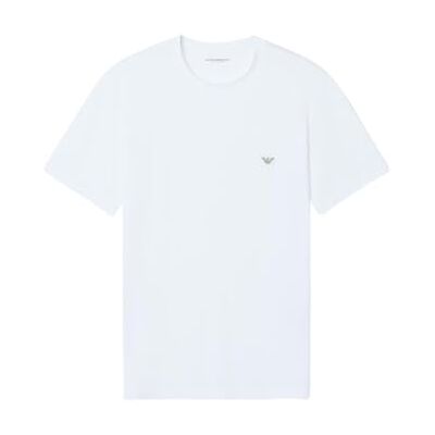 Giorgio Armani Herr mjuk modal rund hals t-shirt vit M Giorgio Armani Herr mjuk modal rund hals t-shirt vit M