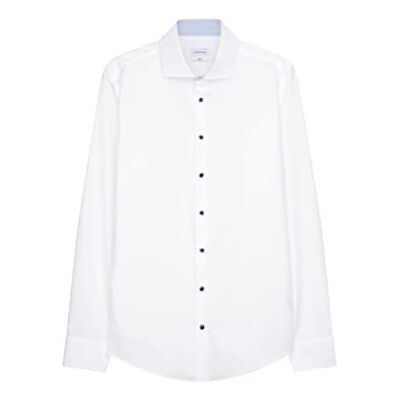 Seidensticker Silkesdekal herr slim fit långärmad poplin skjorta, Vit, 37 Seidensticker Silkesdekal herr slim fit långärmad poplin skjorta, Vit, 37