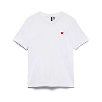 VERO MODA Vmpaulina Ss T-Shirt Ga JRS Noos, Ljus vit, M VERO MODA Vmpaulina Ss T-Shirt Ga JRS Noos, Ljus vit, M