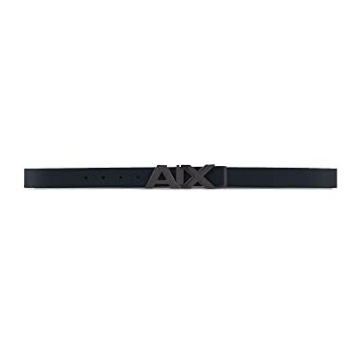 Giorgio Armani Essential herr, vändbar, silver metalllogotyp bälte, Navy/mörkbrun, 34 Giorgio Armani Essential herr, vändbar, silver metalllogotyp bälte, Navy/mörkbrun, 34