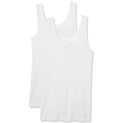 Amazon Essentials 2-Pack Tank skjorta, vit (vit), medium (tillverkarens storlek:):) Amazon Essentials 2-Pack Tank skjorta, vit (vit), medium (tillverkarens storlek:):)
