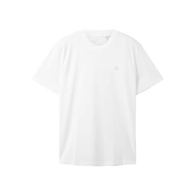 TOM TAILOR Denim herr slim fit T-shirt i enfärgade bomull, 20 000-vit, XL TOM TAILOR Denim herr slim fit T-shirt i enfärgade bomull, 20 000-vit, XL