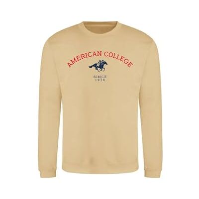 AMERICAN COLLEGE USA Tröja tröja med tryck varma kläder blandade män och kvinnor casual modell ACSCRW3 beige XL, Beige färg, XL AMERICAN COLLEGE USA Tröja tröja med tryck varma kläder blandade män och kvinnor casual modell ACSCRW3 beige XL, Beige färg, XL